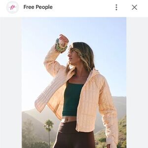 Free People Women's Light Peach Puffer Jacket